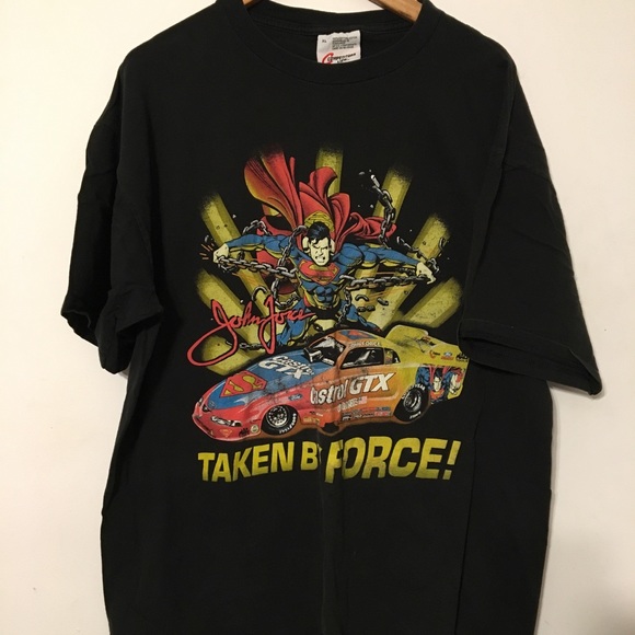 Other - VINTAGE NASCAR JOHN FORCE SUPERMAN DC SHIRT 1999
